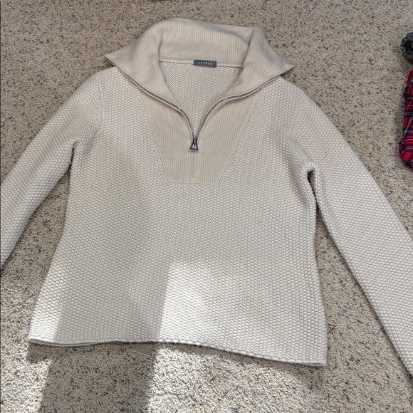 AETHER Half-Zip Cashmere & Wool Sweater small - Picture 2 of 6